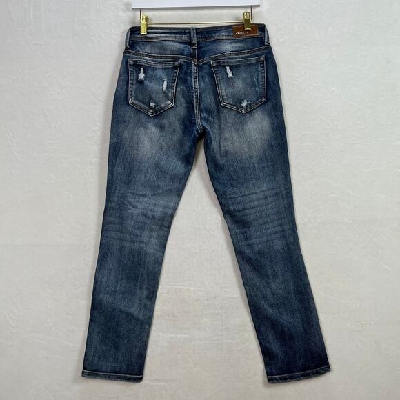 Dollhouse Charley Distressed Stretch Skinny Low Rise Y2K Jeans, Size 9 - Picture 3 of 13